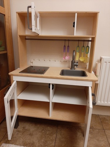 Wooden beige play kitchen set - beige,