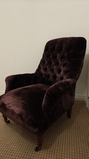 Accent Chair Mulberry Velvet Upholstered Armchair Living Room