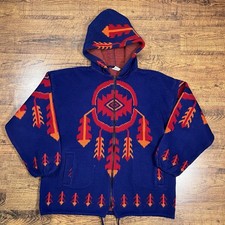 Yari Artesanias Ecuador wool zip hoodie native knit jacket Large boho Hippie
