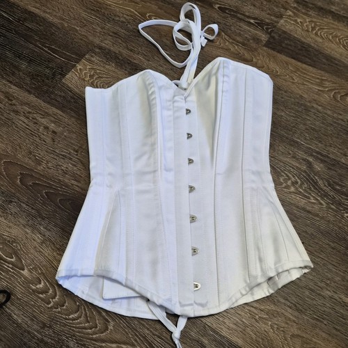 Corset story white satin - white, waist
