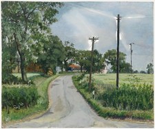 Pauline Plummer (b.1933) - 20th Century Oil, View Down a Country Lane