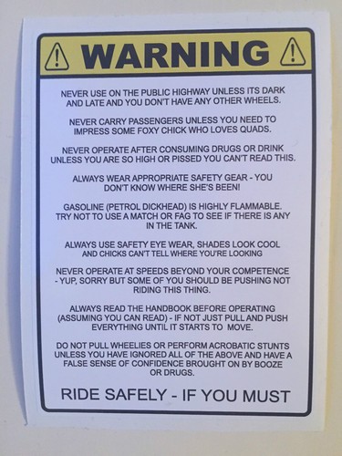 Funny quad bike - funny, warning