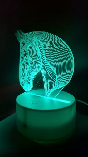 Led horse lamp light 7 - 3d, /