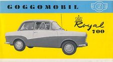 Glas Goggomobil Royal 700 Saloon 1958-59 Original UK Sales Brochure No. G671/1