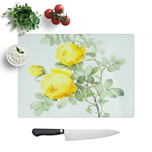 Yellow roses glass chopping - yellow,
