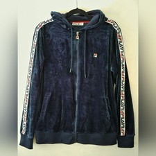 Fila Vintage Velour Navy Blue Jacket XL