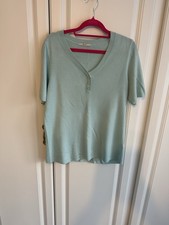 Ladies Short Sleeve V Neck Tu