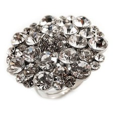 Silver Tone Clear Diamante