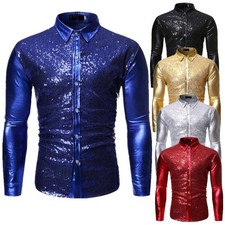 Men sparkly long sleeves - men, lapel