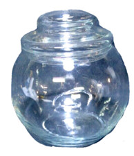 1 small round clear glass