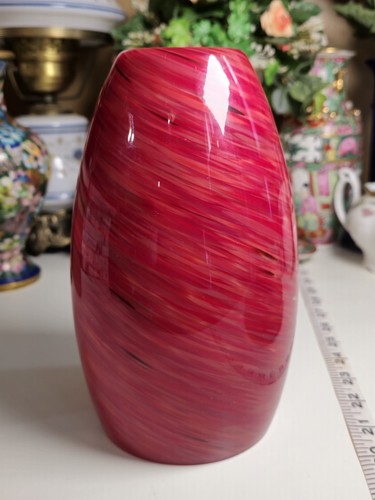 Vintage swirl red art - swirl, glass