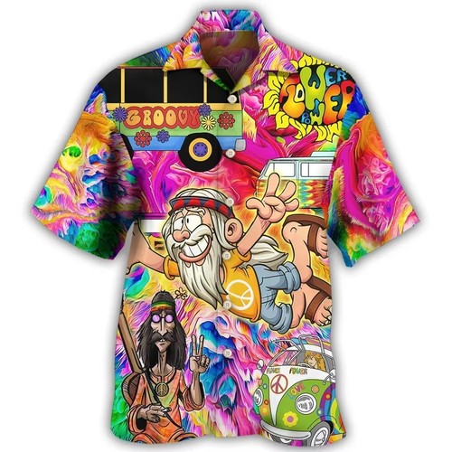 Mens button down hippie groovy - down,