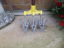 Vintage cultivator Garden Soil Miller tiller Hoe Tool, rotary hand tool. Weasel.