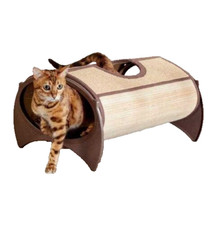 BAMBOO & ECO-FIBRE CAT POD, SIZE 46 x 31 x 55cm easy assembly, Cushion & Cat Toy