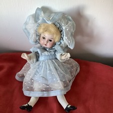Bisque Porcelain Doll Small Original Layers Clothes Blond Hair Bonnet Germany