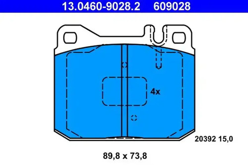 Brake pads 0460 9028 - 13.0460-9028.2, ate