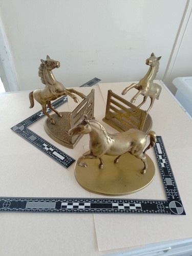 Vintage horse brass bookends - vintage,