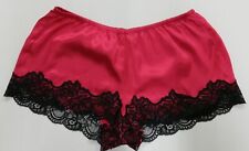LADIES RED EX CHAIN STORE SATIN SLEEP SHORT FRENCH KNICKER UK SIZES 8, 10, 12