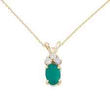 14K Yellow Gold Oval Emerald