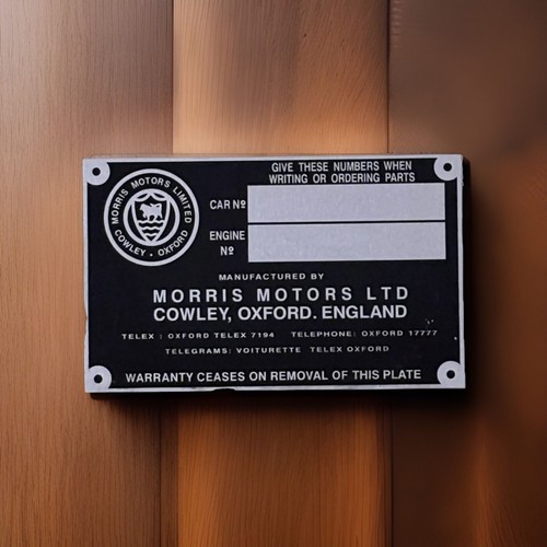 Typenschild schild morris - typenschild,