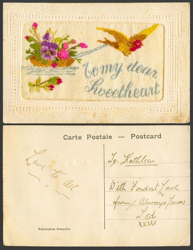 Ww1 silk embroidered old - ww1,