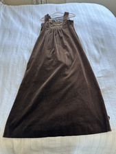 True Vintage Marion Donaldson 1970s Maxi Dress Fits UK 8 Brown Cotton Velvet