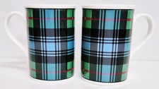 Green Blue Tartan Plaid Mugs