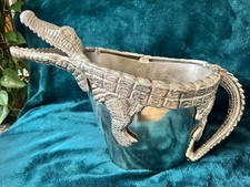 Crocodile Ice Bucket, cast aluminum,  for bars, pubs, home bars, man caves etc