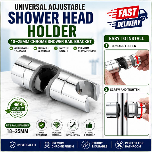 Universal shower head holder - head,