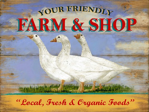 Farm and shop retro metal - farm,