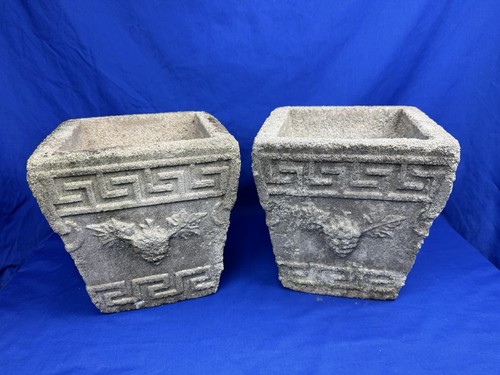 Vintage concrete planters - concrete,
