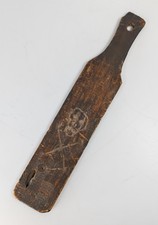 Antique Rustic Folk Art Primitive Outsider Skull Paint Stirrer Paddle