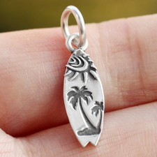 925 sterling silver surfboard - silver,
