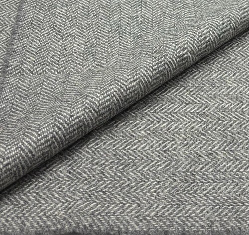 Grey chevron wool - wool, tweed