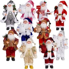 12" Traditional Standing Santa Claus Figure Christmas Father Xmas Doll Ornament