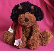 Woolworths Chad Valley Brown & Black Rottweiler Puppy Dog Soft Plush Toy 9”