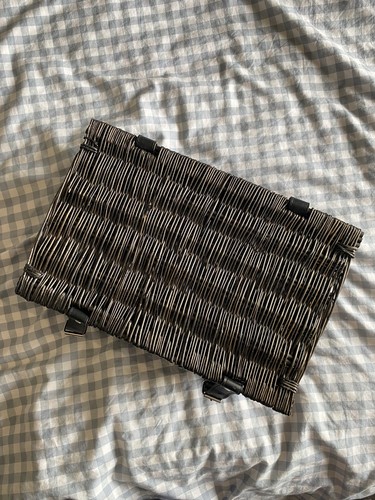 Vintage dark wicker picnic - wicker,