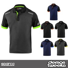 Sparco Tech Polo Shirt - 3 Button Collar, Work & Team Wear, Reflective