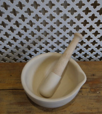 Pestle & Mortar Classic Matt Unglazed Porcelain 13cm Some marks (see photos)
