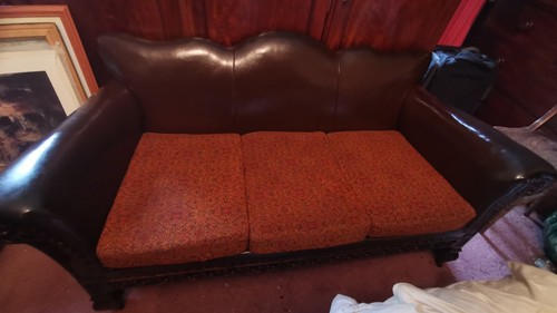 Antique victorian carved sofa - antique,