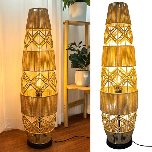 Vintage rattan led floor lamp - vintage,