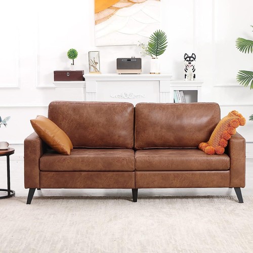 Wide faux leather seater - leather,