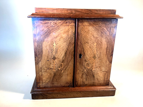 Antique inlaid walnut table - walnut,