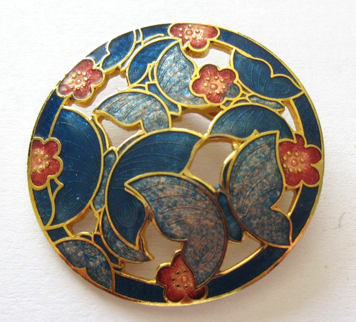 Vintage blue butterflies - blue, &