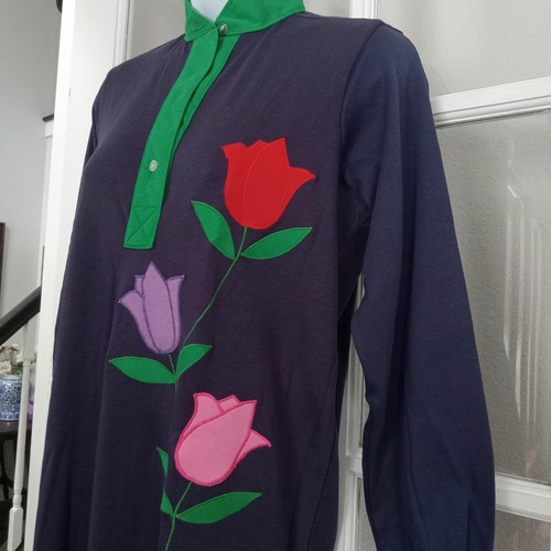 Vintage tulip applique - vintage,