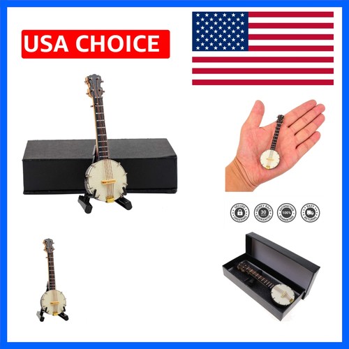 Wooden miniature banjo replica - miniature,
