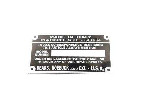 Data plate fits vintage - 3x,