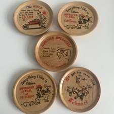 Vintage Wooden Drinks Coasters