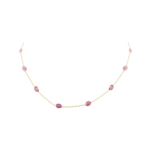 Natural ruby station - station, necklace