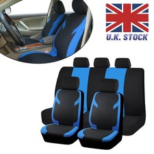 UK Blue & Black Front & Rear Car Seat Cover Full Set For VW Golf Mk3 Mk4 MK5